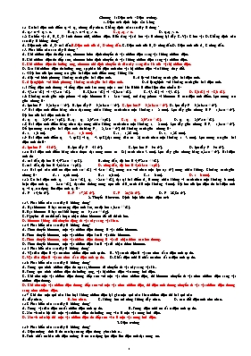 Đề ôn thi học kì I môn Vật lí lớp 11 (Kèm đáp án)